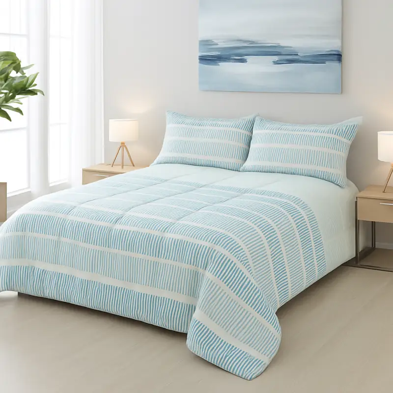 CAPA DE EDREDÃO REVERSÍVEL COM ESTAMPADO NAPOLI