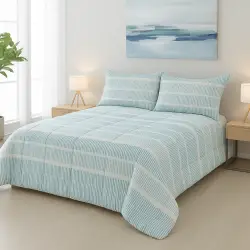 CAPA DE EDREDÃO REVERSÍVEL COM ESTAMPADO NAPOLI