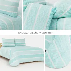 CAPA DE EDREDÃO REVERSÍVEL COM ESTAMPADO NAPOLI