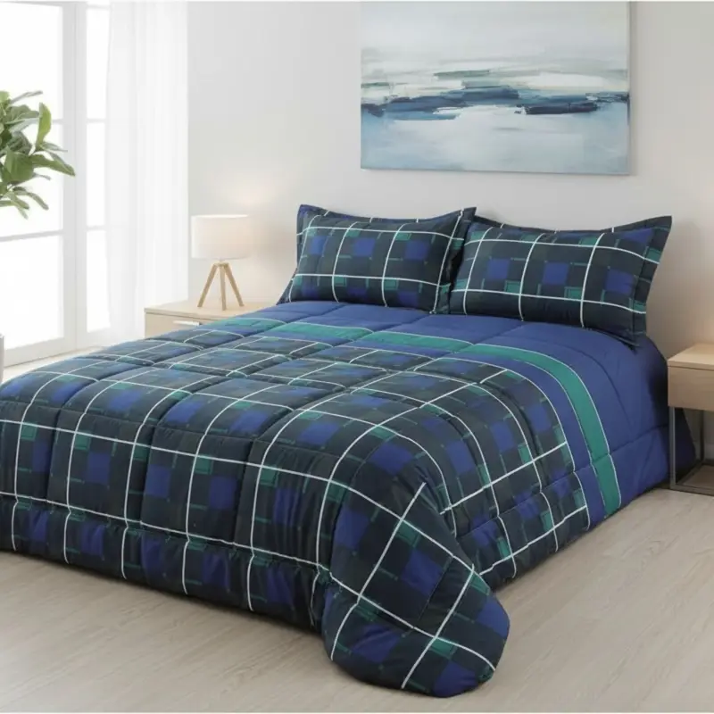 CAPA DE EDREDÃO REVERSÍVEL COM ESTAMPADO DA MARINHA