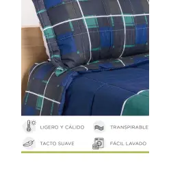 CAPA DE EDREDÃO REVERSÍVEL COM ESTAMPADO DA MARINHA