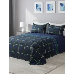 COLCHA BOUTI REVERSÍVEL AZUL-MARINHO