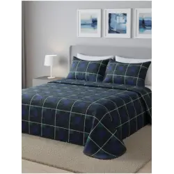 COLCHA BOUTI REVERSÍVEL AZUL-MARINHO