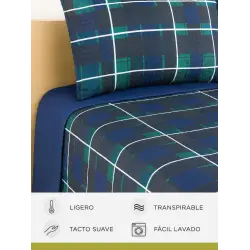 COLCHA BOUTI REVERSÍVEL AZUL-MARINHO