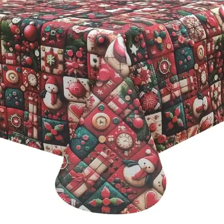 TOALHA DE MESA DE NATAL RESISTENTE A NÓDOAS COM BOTÕES