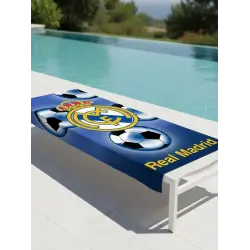 TOALHA DE PRAIA REAL MADRID ALGODÃO
