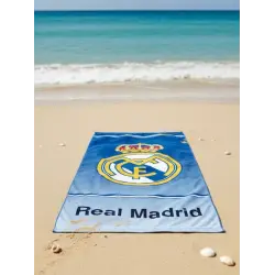 TOALHA DE PRAIA DE ALGODÃO REAL MADRID 090x170CM