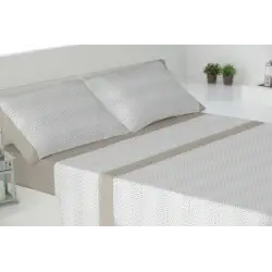 CONJUNTO DE LENÇÓIS TÉRMICOS DE FLANELA COM GRELHA