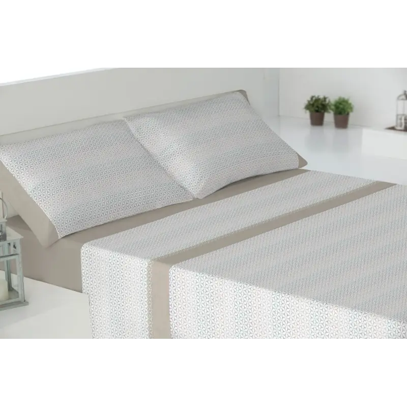 CONJUNTO DE LENÇÓIS TÉRMICOS DE FLANELA COM GRELHA