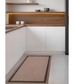 Alfombra vinilica de Tejido Trenzado de Alta Gama Lavable Antideslizante Alfombra Resistentes para Salon Cocina baño Pasillo