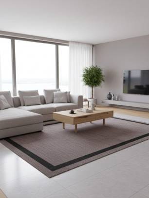 Alfombra vinilica de Tejido Trenzado de Alta Gama Lavable Antideslizante Alfombra Resistentes para Salon Cocina baño Pasillo