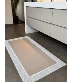 Alfombra vinilica de Tejido Trenzado de Alta Gama Lavable Antideslizante Alfombra Resistentes para Salon Cocina baño Pasillo