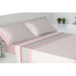 CONJUNTO DE ROUPA DE CAMA TEJIDOS EL MUNDO ALIER-CORAL