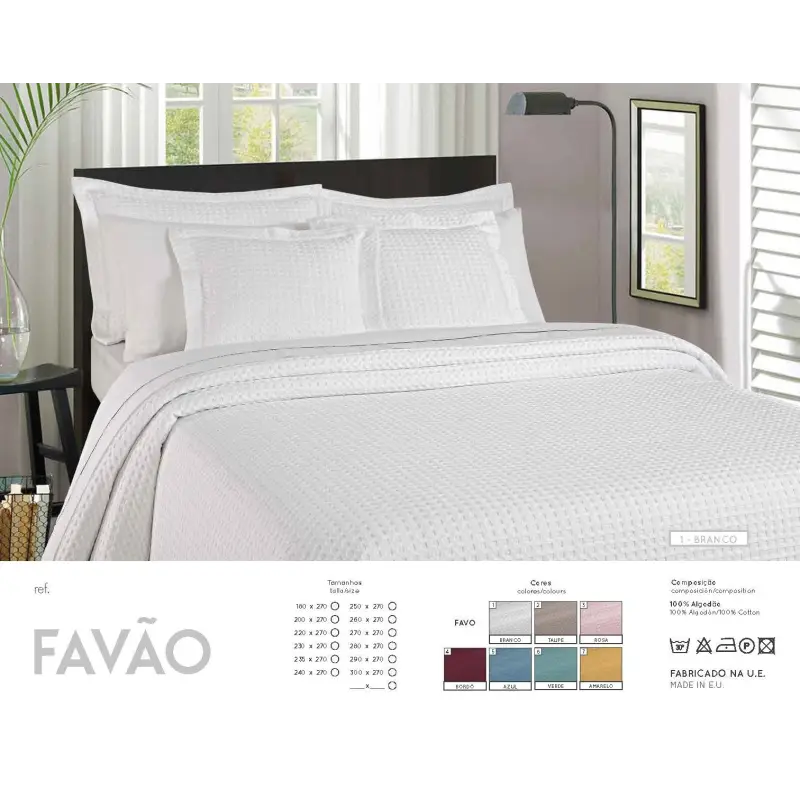 COLCHA DONATELLA FAVAO 100% ALGODÃO