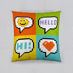 FUNDA DE COJÍN TEJIDOS EL MUNDO HELLO