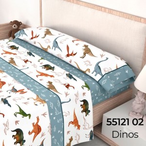 JUEGO DE SÁBANAS DINOS 55121