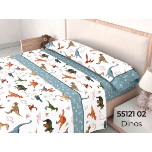 JUEGO DE SÁBANAS DINOS 55121