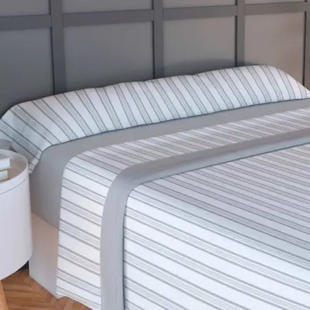 CONJUNTO DE LENÇÓIS TÉRMICOS DE FLANELA ÀS RISCAS