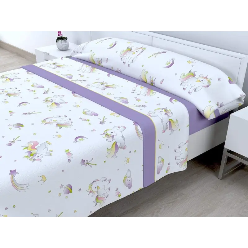 CONJUNTO DE ROUPA DE CAMA TEJIDOS EL MUNDO UNICORN-SILK