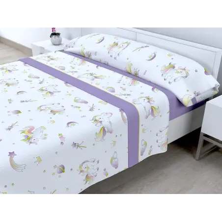 CONJUNTO DE ROUPA DE CAMA TEJIDOS EL MUNDO UNICORN-SILK