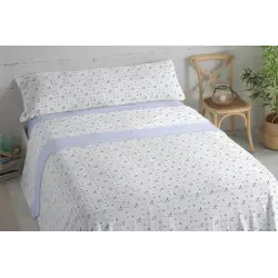 CONJUNTO DE LENÇÓIS TÉRMICOS AZUL CLARO CORAL