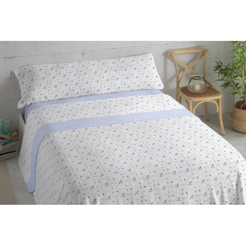 CONJUNTO DE LENÇÓIS TÉRMICOS AZUL CLARO CORAL