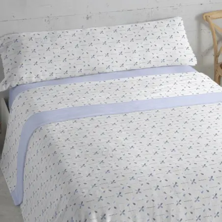 CONJUNTO DE LENÇÓIS TÉRMICOS AZUL CLARO CORAL