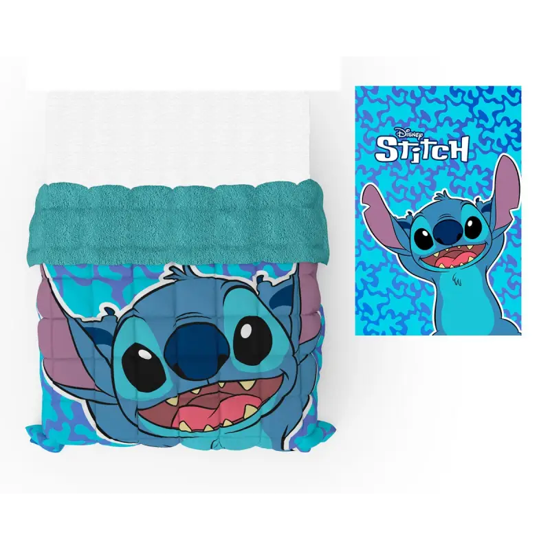 CAPA DE EDREDÃO LILO & STITCH SHERPA