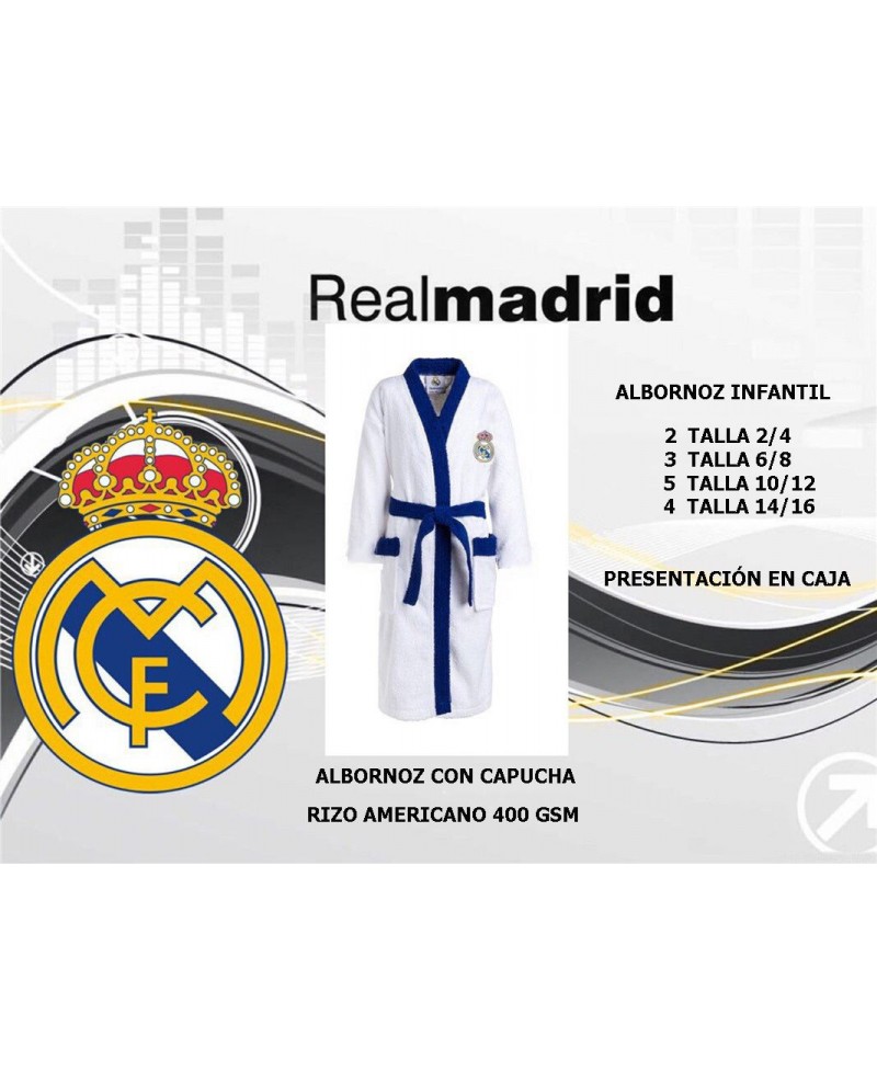 Real Madrid 100-274XXL Albornoz, Blanco, XXL Unisex niños : : Moda