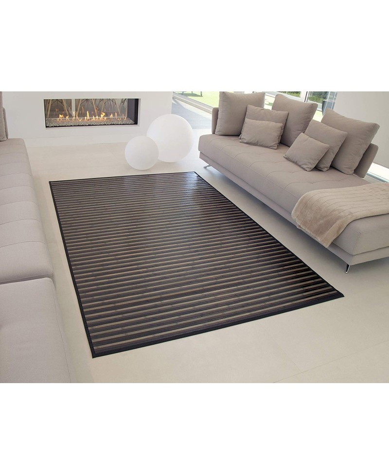 Alfombra y tapetes de bambú trenzados, tapete de verano para interiores y  exteriores, antideslizante, alfombra de sala de estar estilo rural de 0.551
