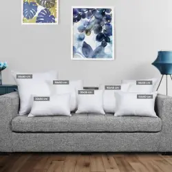 Embalagem de 2 unidades de enchimento de almofadas em fibra oca siliconizada