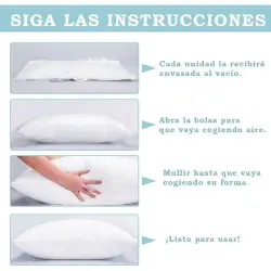 Embalagem de 2 unidades de enchimento de almofadas em fibra oca siliconizada